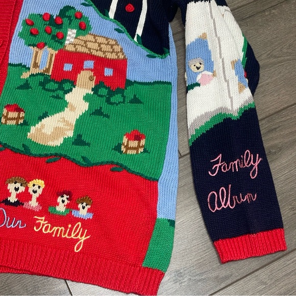 EAGLE'S Eye Collectibles Vintage Women's Family Tree Knit Cardigan Sweater Sz L - Picture 9 of 16